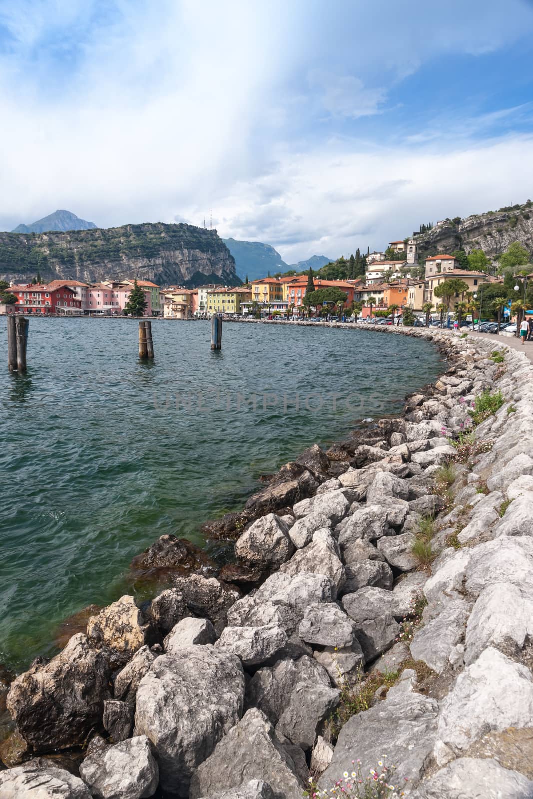 Panorama of the harbor, Lake Garda, Italy