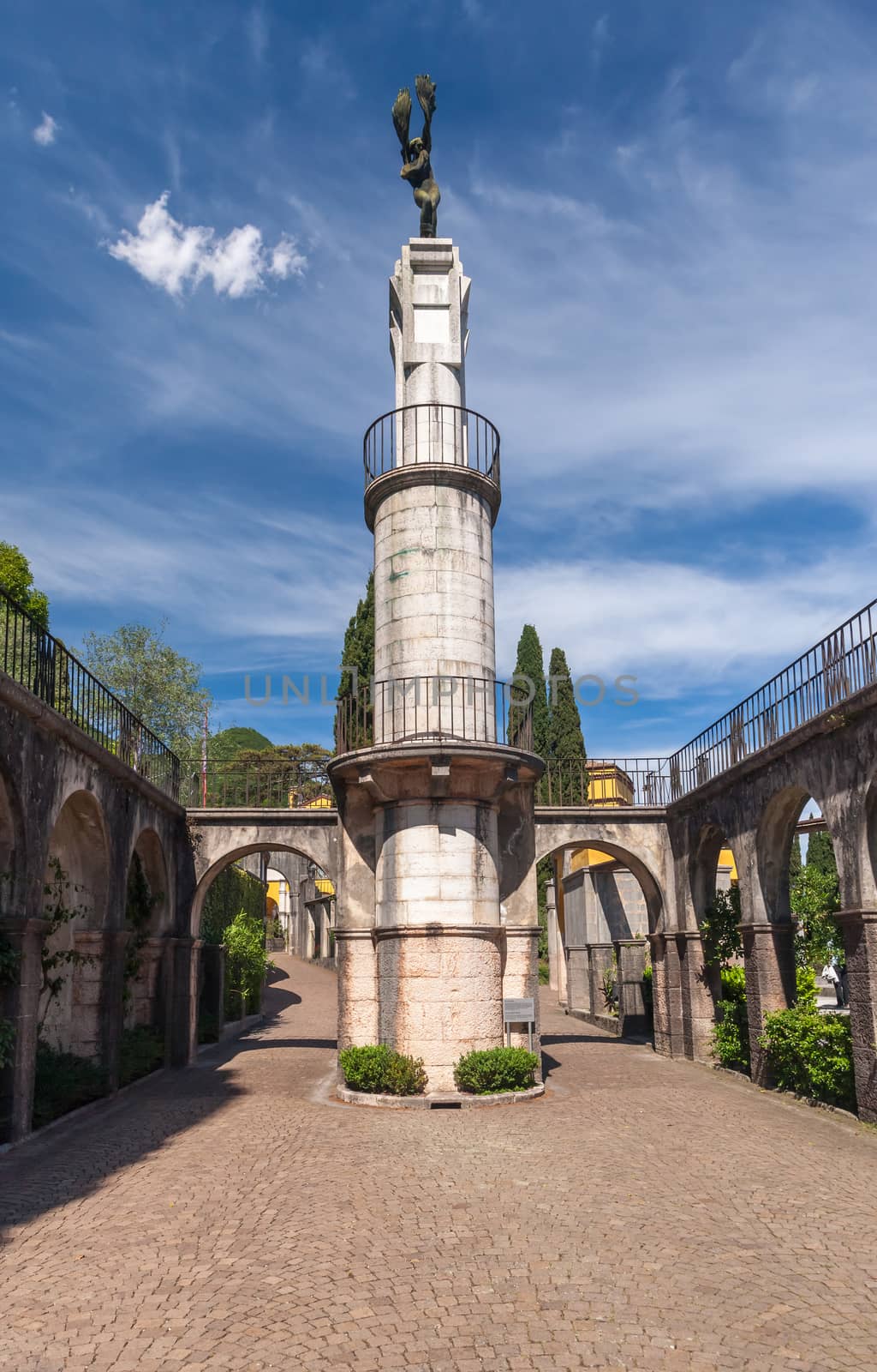 Gardone Riviera, lake Garda, Italy - May 05, 2014 :  monument in garden in Villa Vittoriale  Home of Gabriele d'Annunzio by master1305