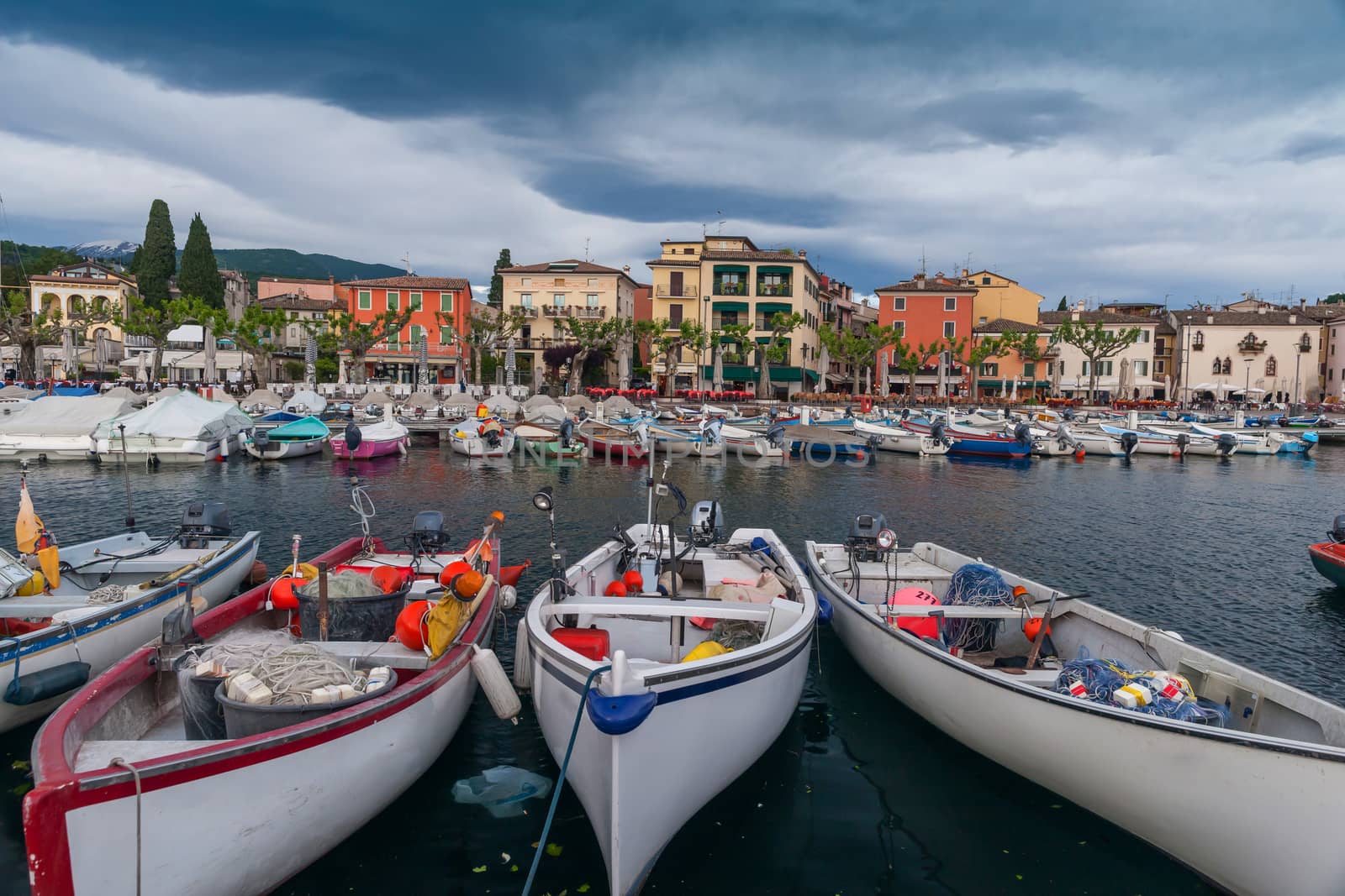 boats in the harbor, Lake Garda by master1305