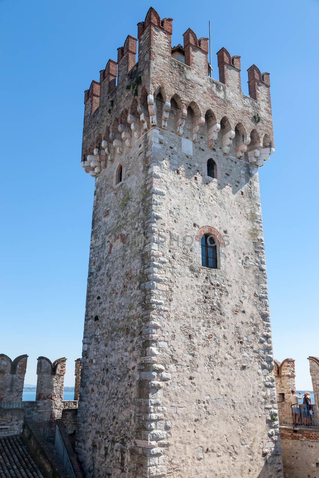 Castello Scaligero Sirmione Castle, built in XIV century, Lake Garda, Sirmione, Italy