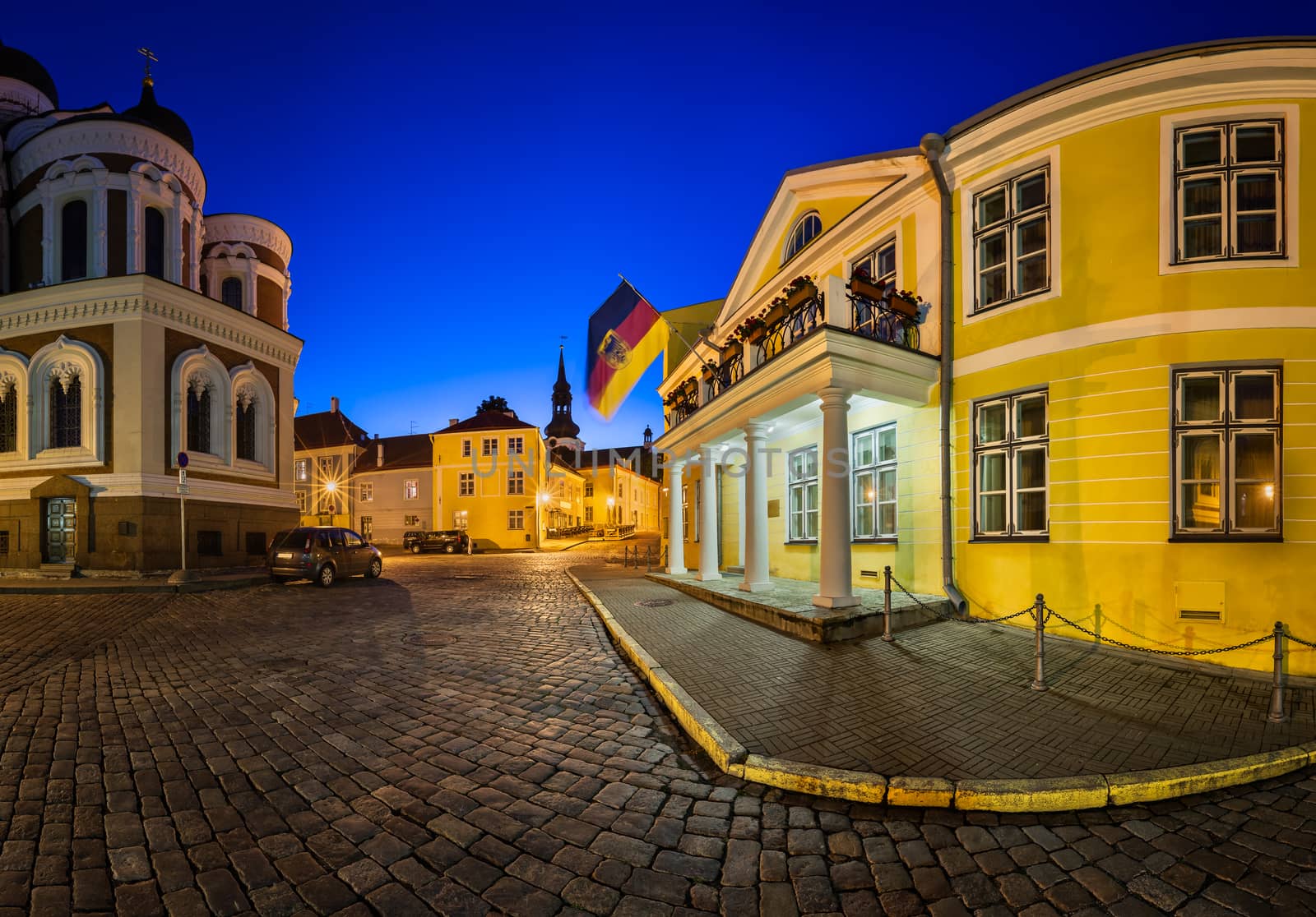 Lossi Plats Square and Alexander Nevski Cathedral in the Evening by anshar