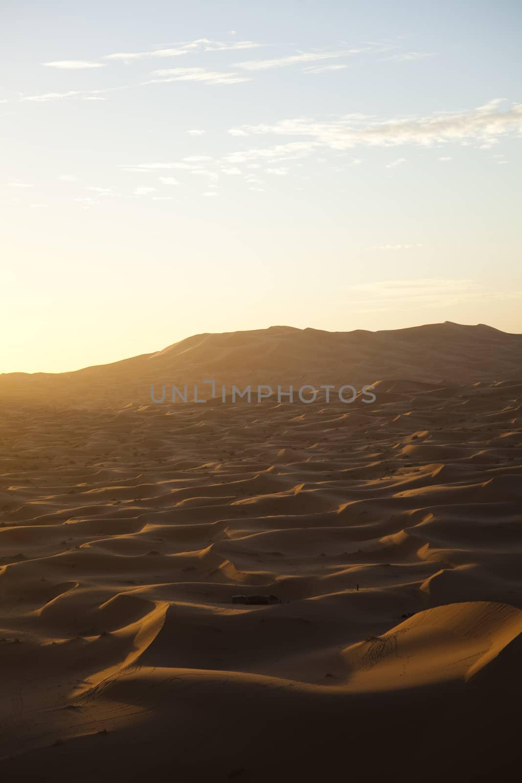 Dunes in Moroccan Sahara, colorful vibrant travel theme