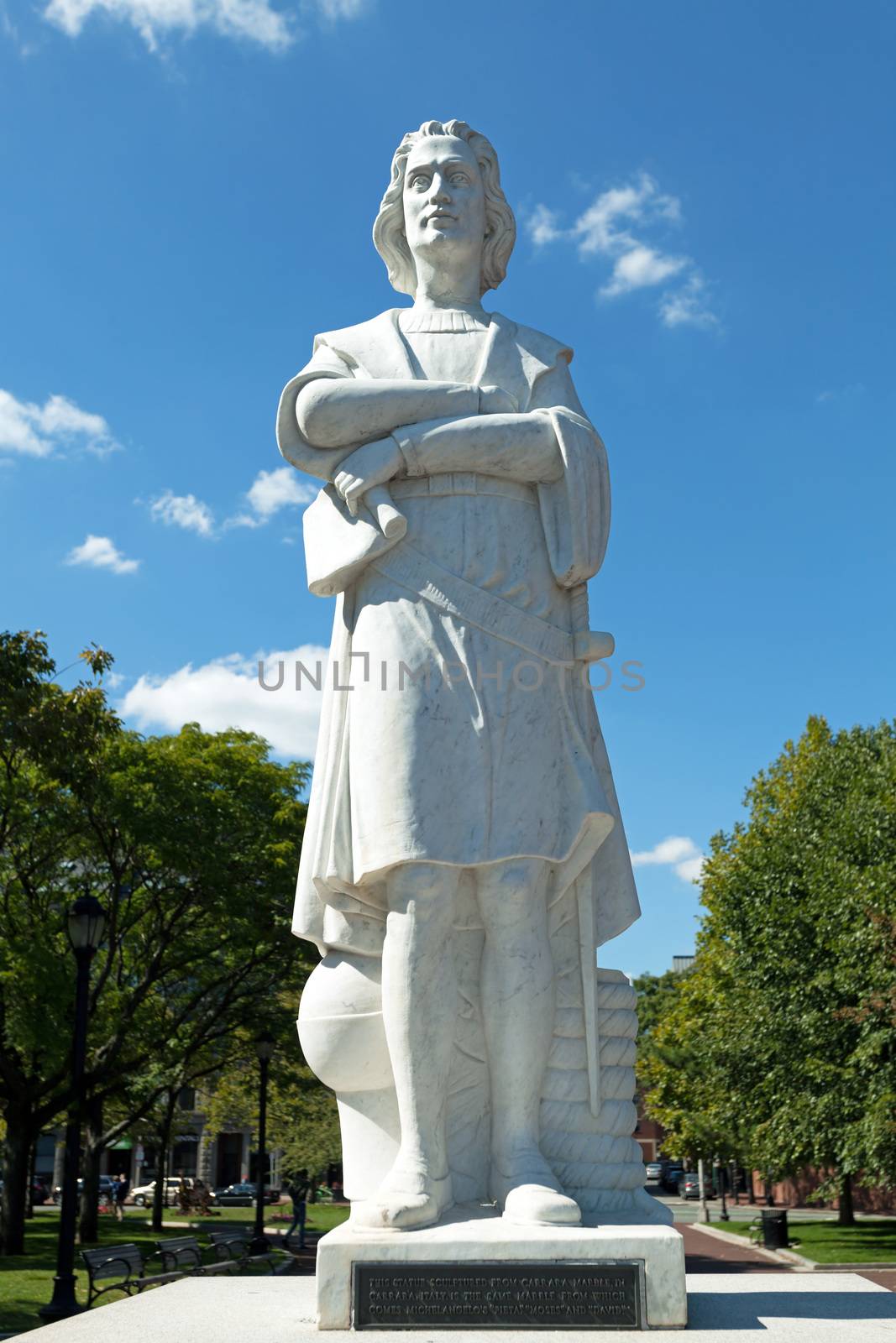 Boston Christopher Colombus public statue found in the park.