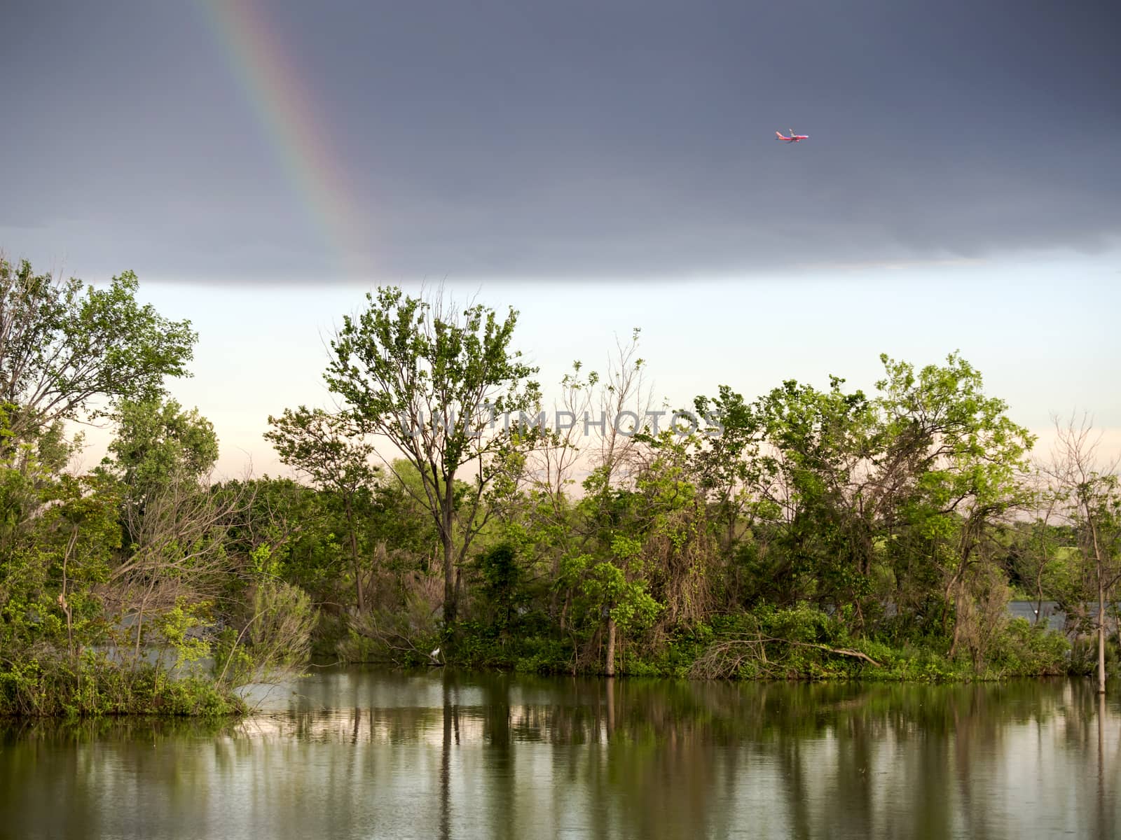 Rainbow & Airplane by leieng