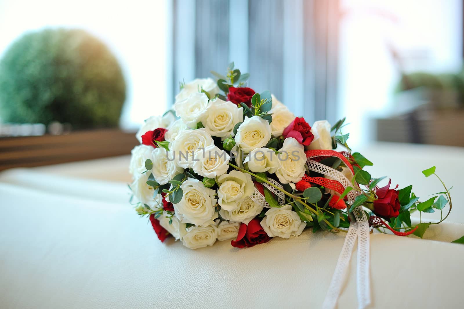 Beautiful bridal bouquet of white roses by timonko