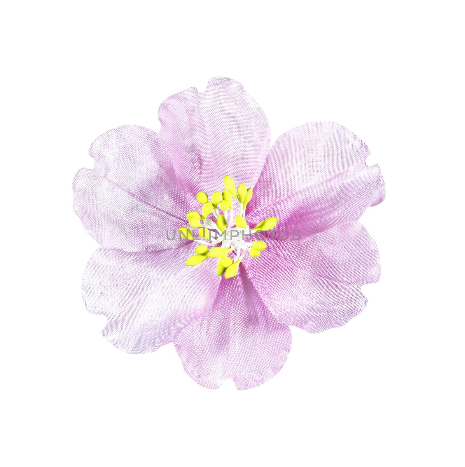 Beautiful pink artifical flower isolated by manusy