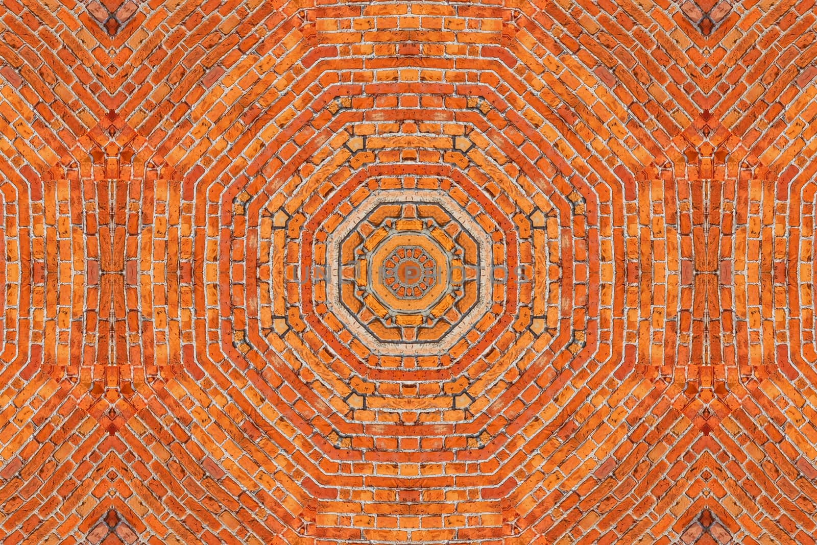 Brick wall kaleidoscopic pattern,background for design