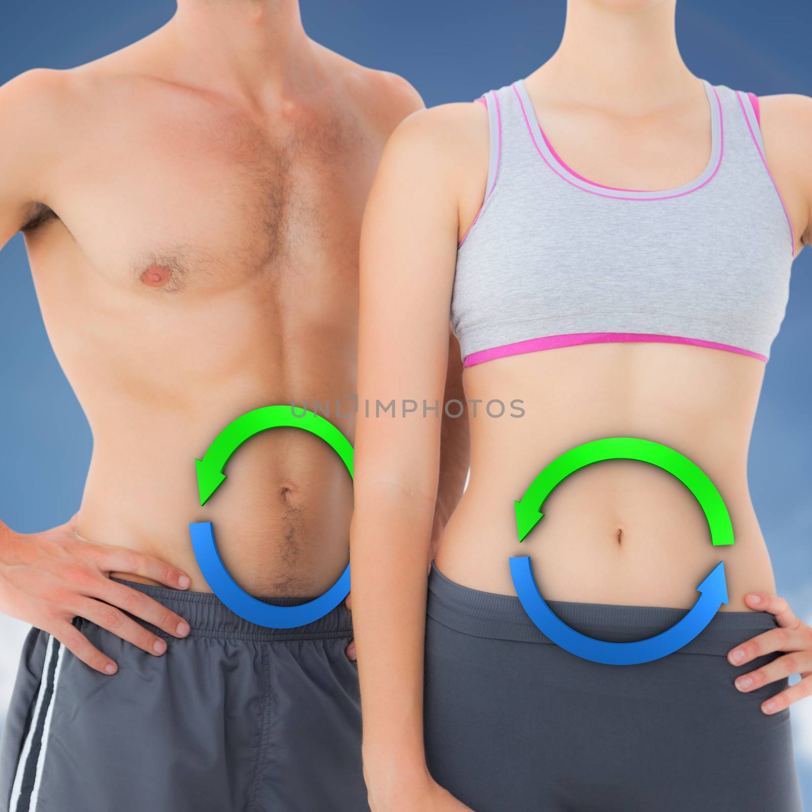 Composite image of mid section of a fit young couple by Wavebreakmedia