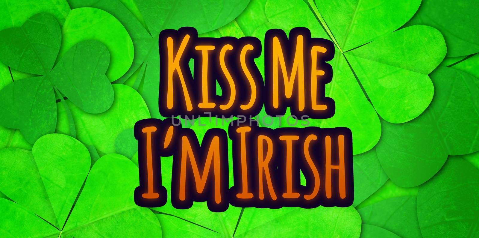 kiss me im irish against shamrock pattern