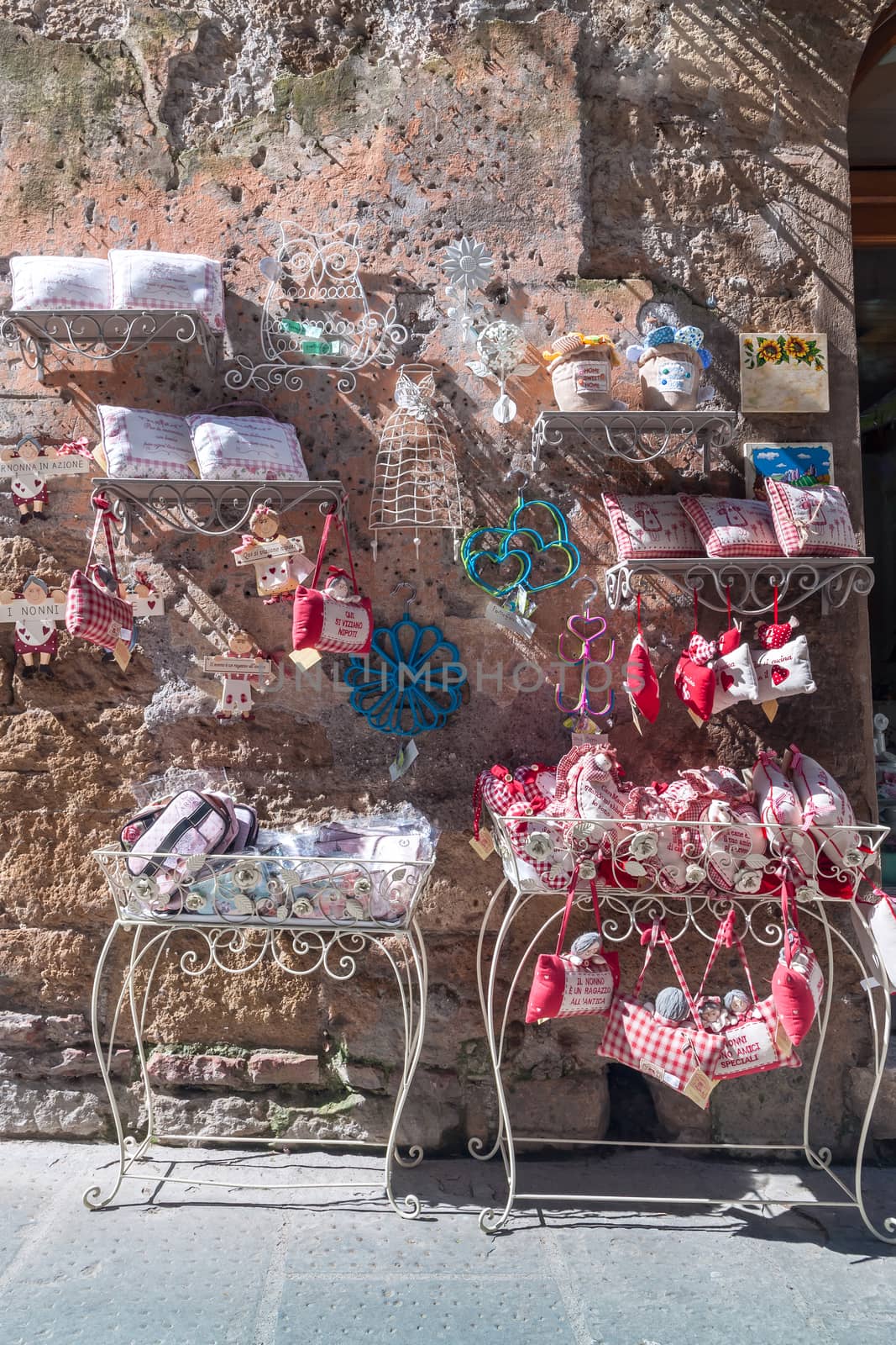 Kitchen settings - storefront items for the house on the stone wall background