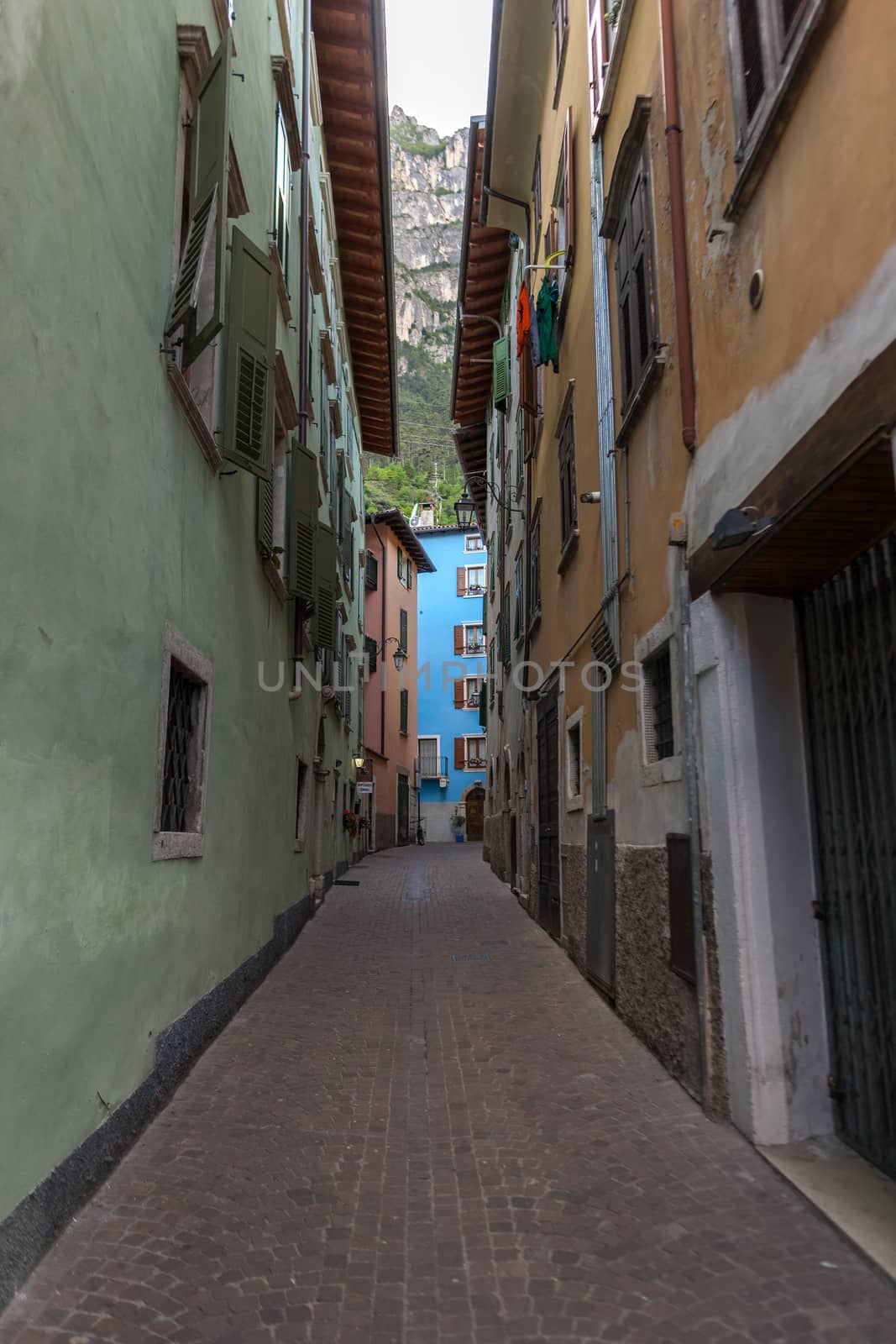 Classic narrow street of the old city in Italy