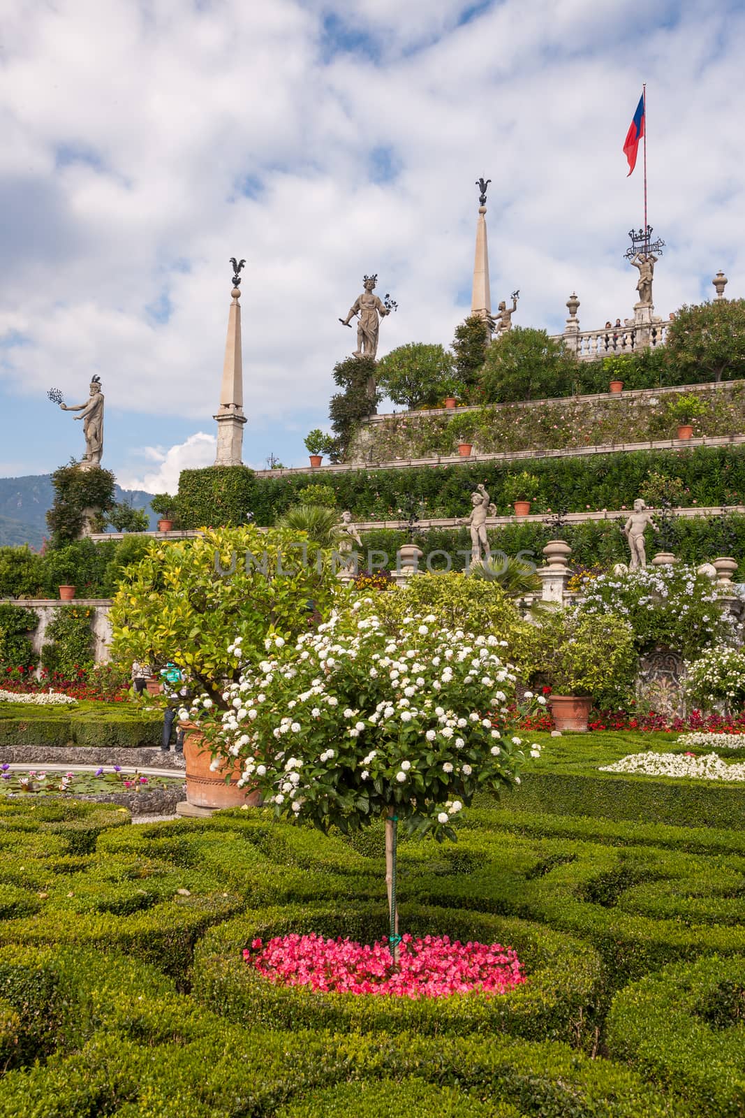 park on the island of Isola Bella. Northern Italy, Lake Maggiore