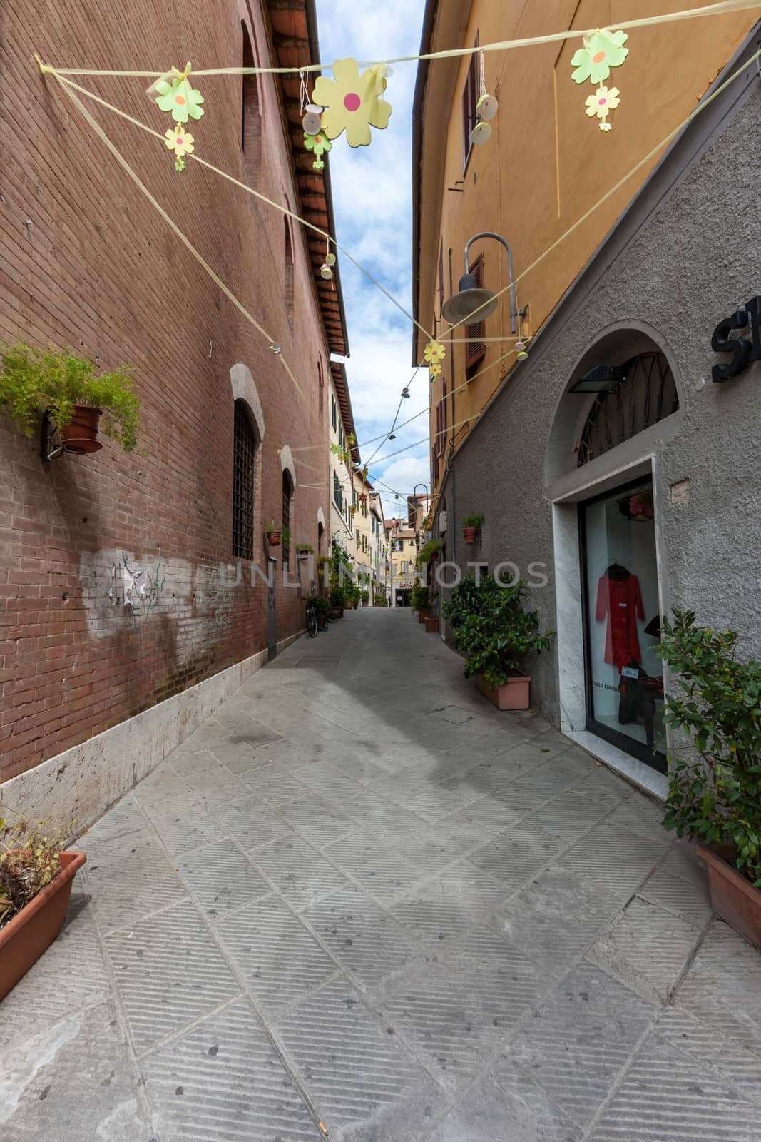 Classic narrow street of the old city in Italy