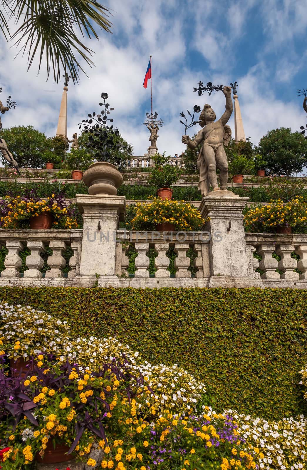 park on the island of Isola Bella. Northern Italy, Lake Maggiore