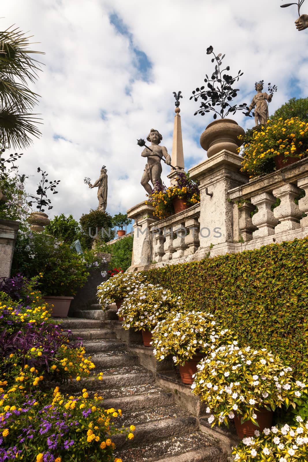 park on the island of Isola Bella. Northern Italy, Lake Maggiore