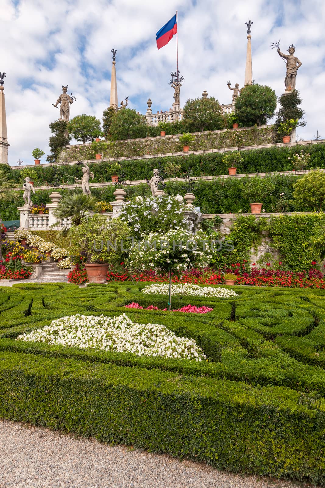 park on the island of Isola Bella. Northern Italy, Lake Maggiore