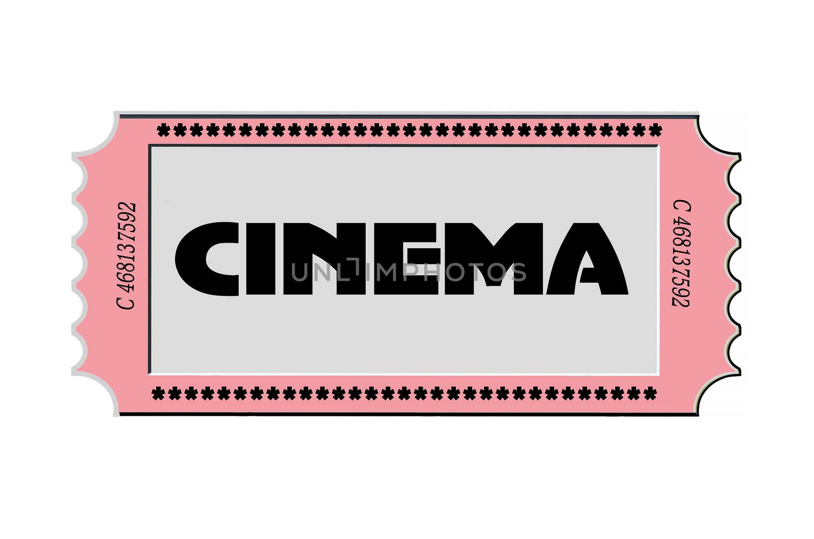 Rasa Vintage ticket with inscription Cinema.