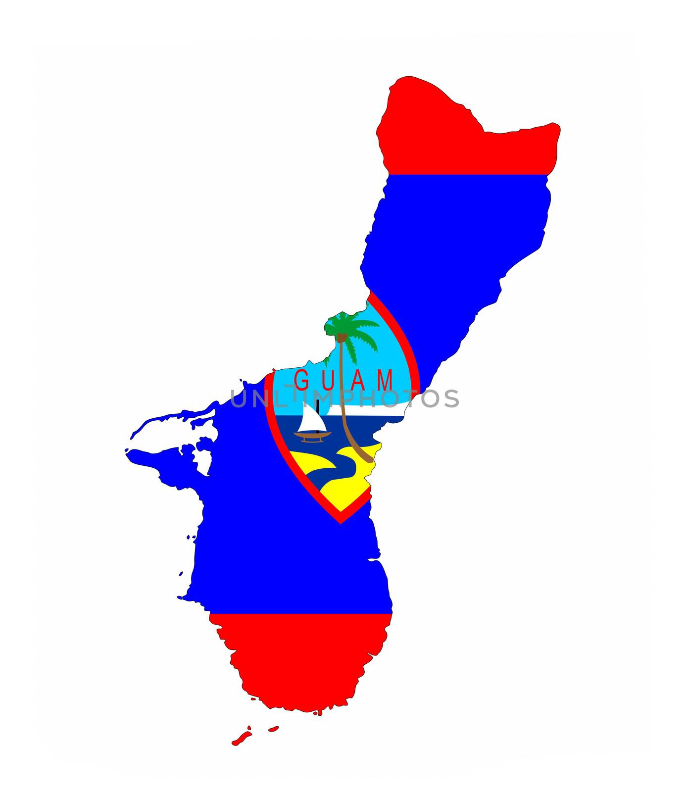 guam country flag map shape national symbol