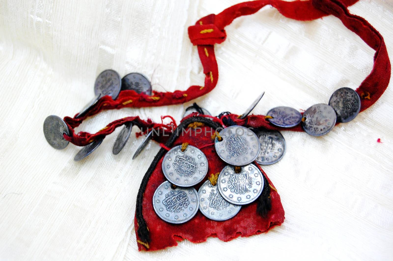 Picture of a Vintage traditional  necklace  with coins from Macedonia