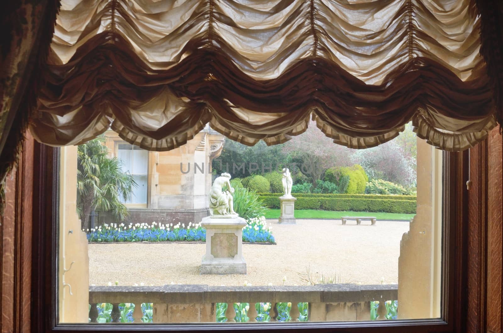 Classical Garden through window