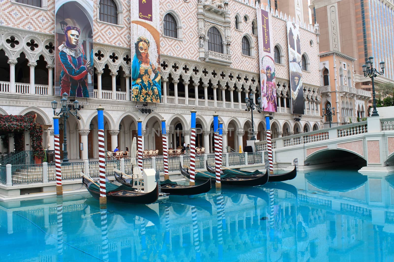 Gondola rides at the Venetian Hotel and Casino in Las Vegas on the famous Strip