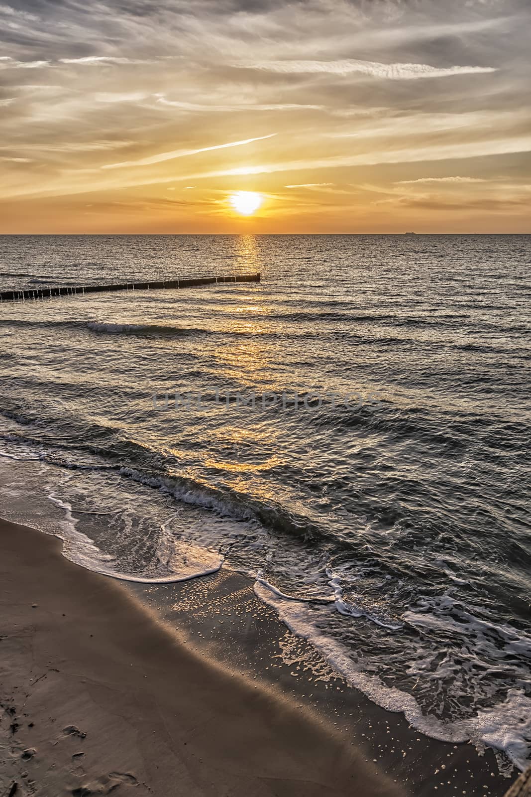 Image of sunset at Baltic Sea in Germany