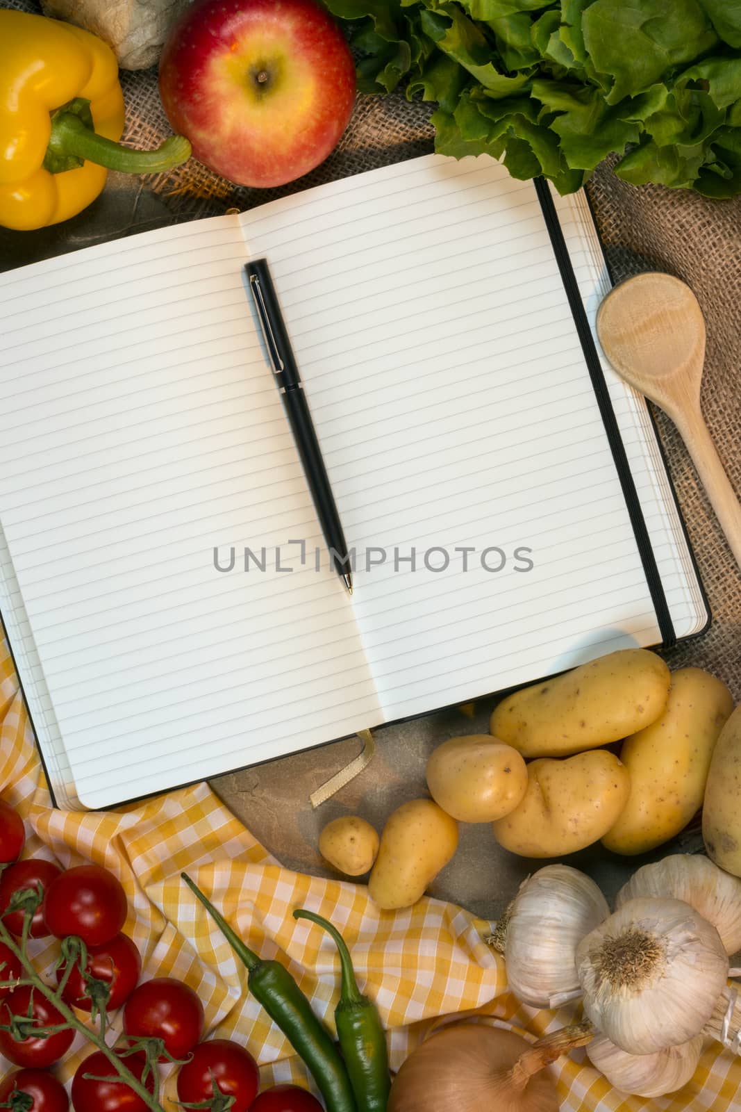 Blank pages of a Recipe Book - Space for text