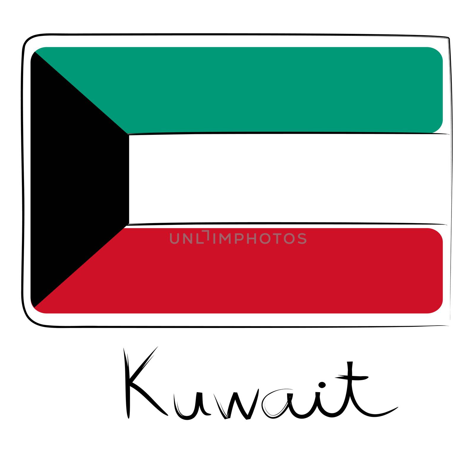 Kuwait flag doodle by catacos
