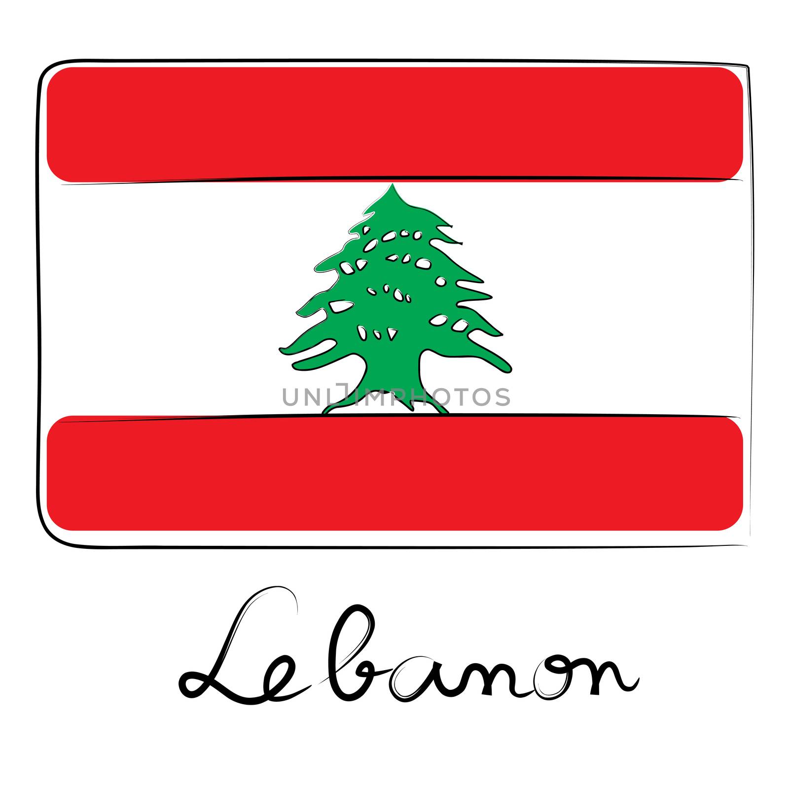 Lebanon flag doodle by catacos