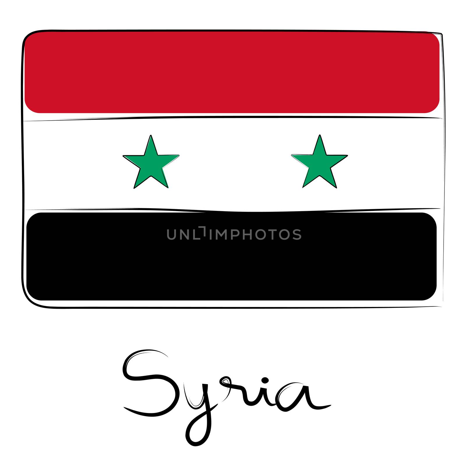 Syria flag doodle by catacos