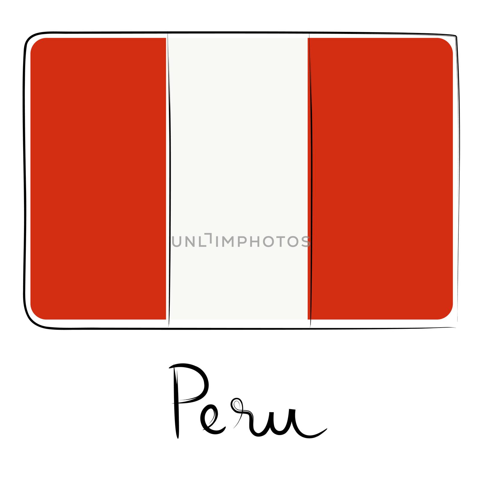 Peru flag doodle by catacos
