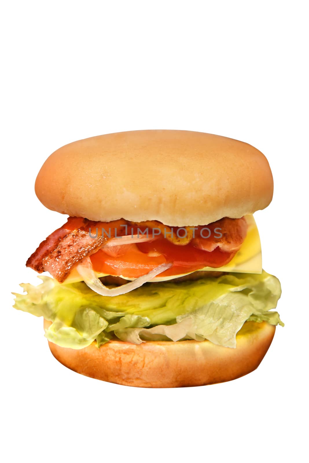 Appetizing burger isolated on white background