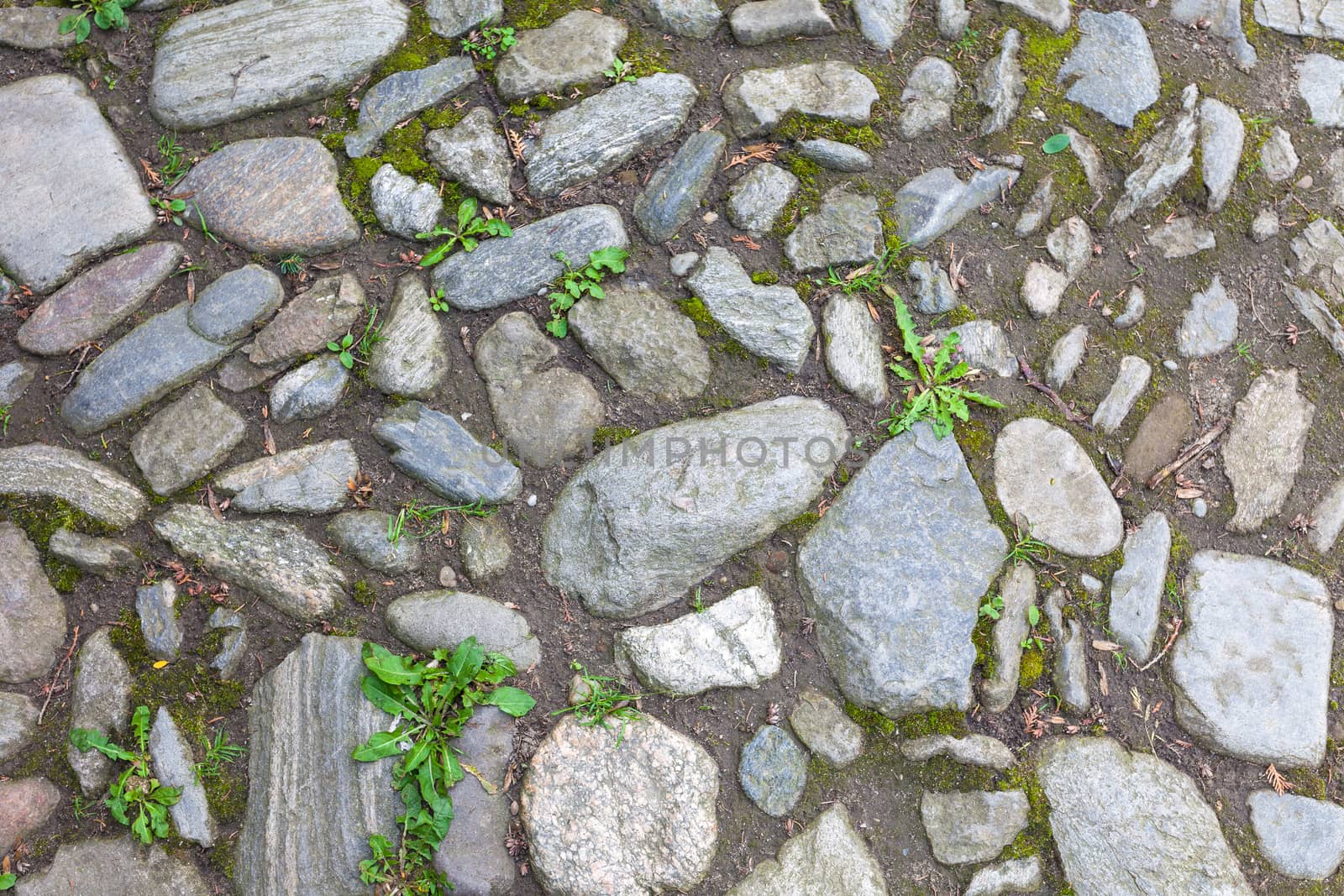 River rough stones pavement background