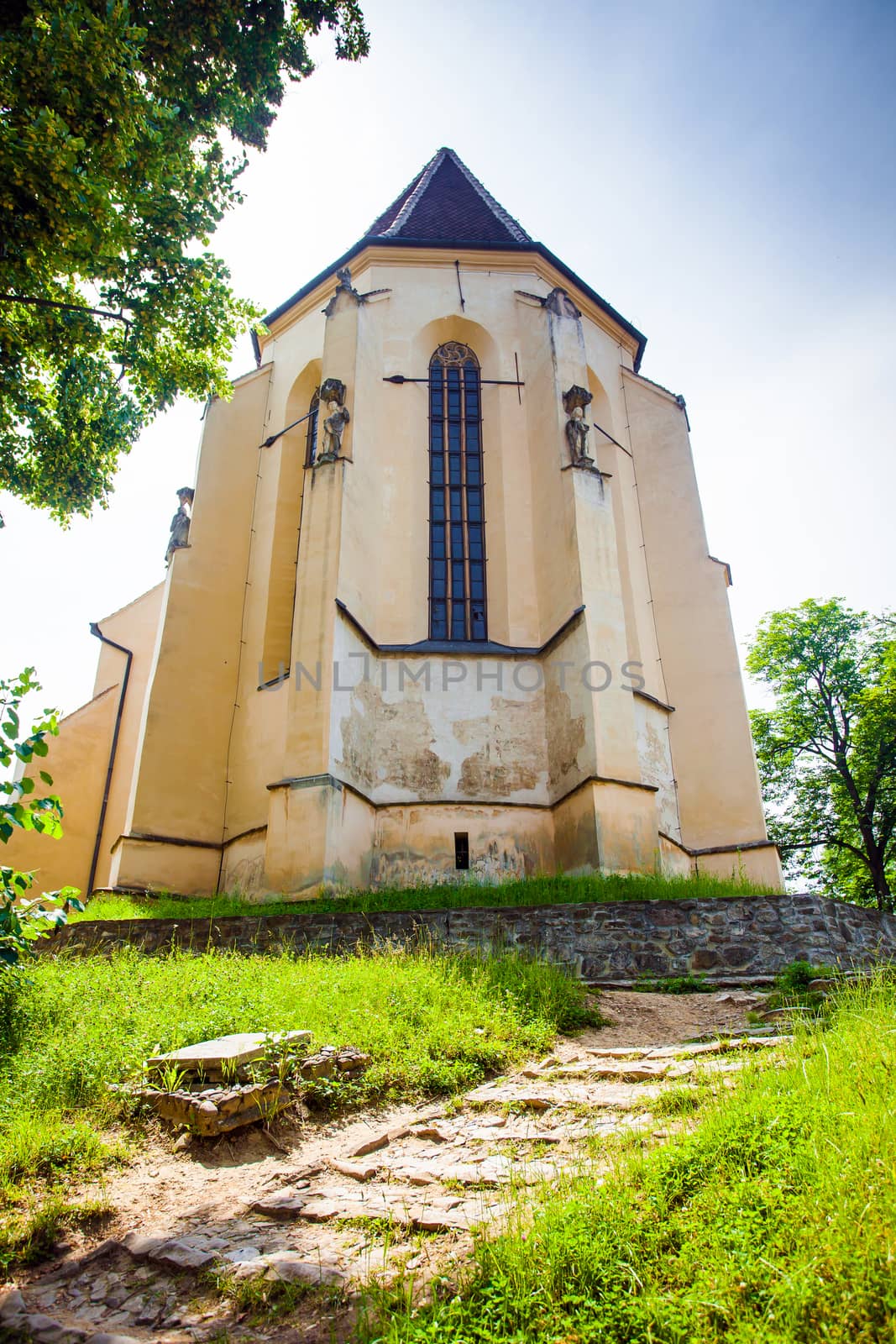 Turda, Romania - June 23, 2013: Church of the Hill from Sighisoara medieval city, Transylvania, Romania