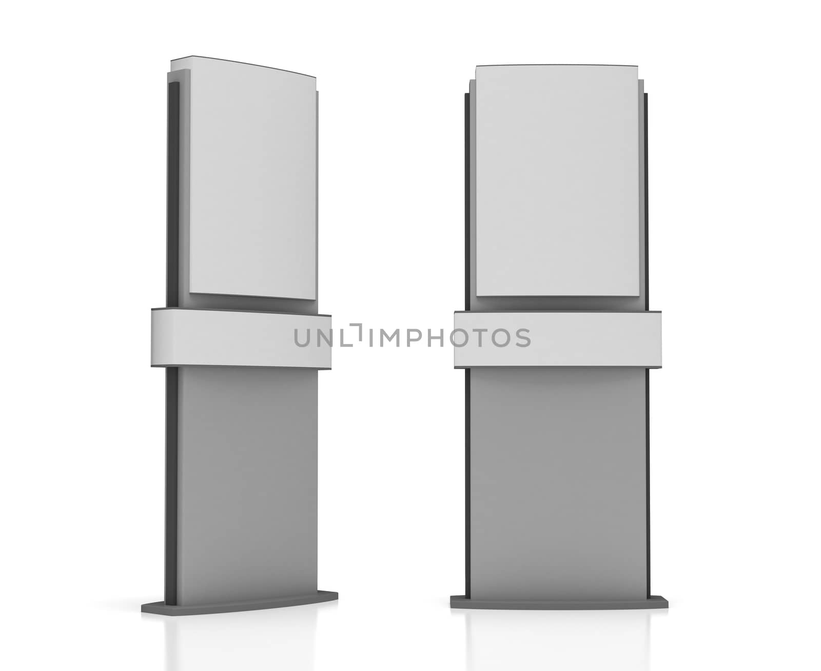 Blank Sign Tower (isolated on white background)