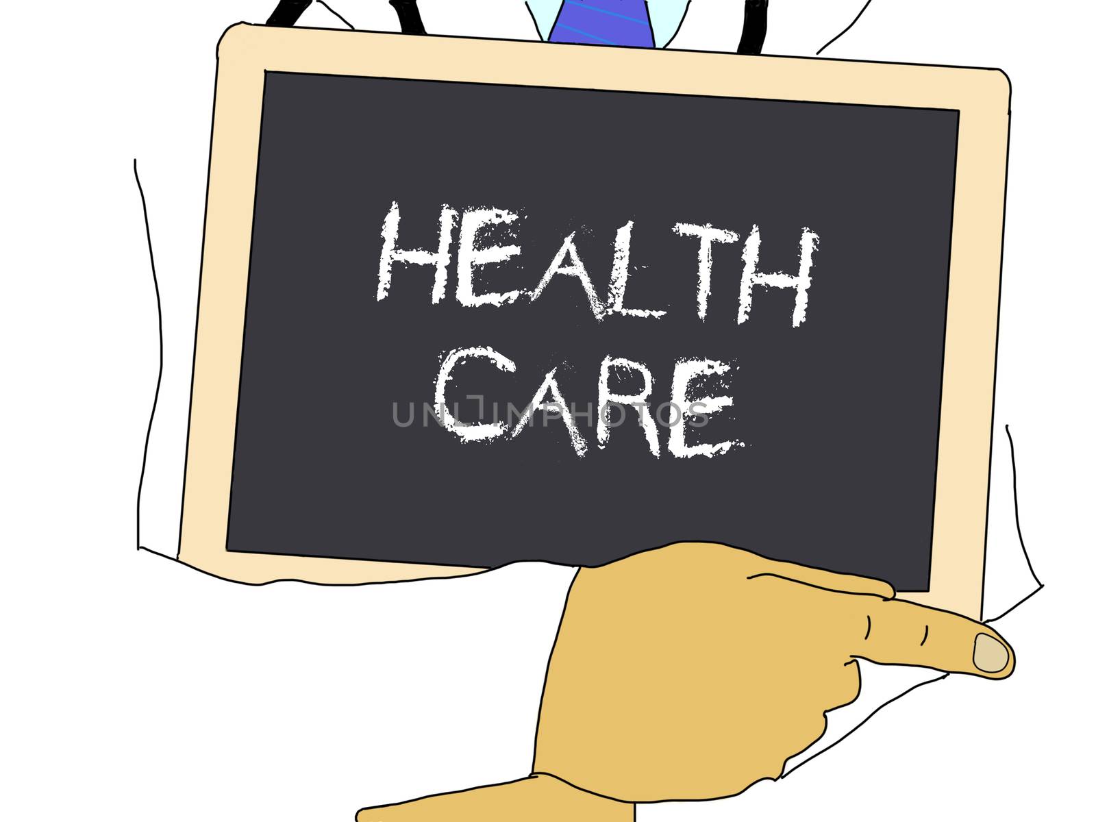 Illustration: Doctor shows information: Health care