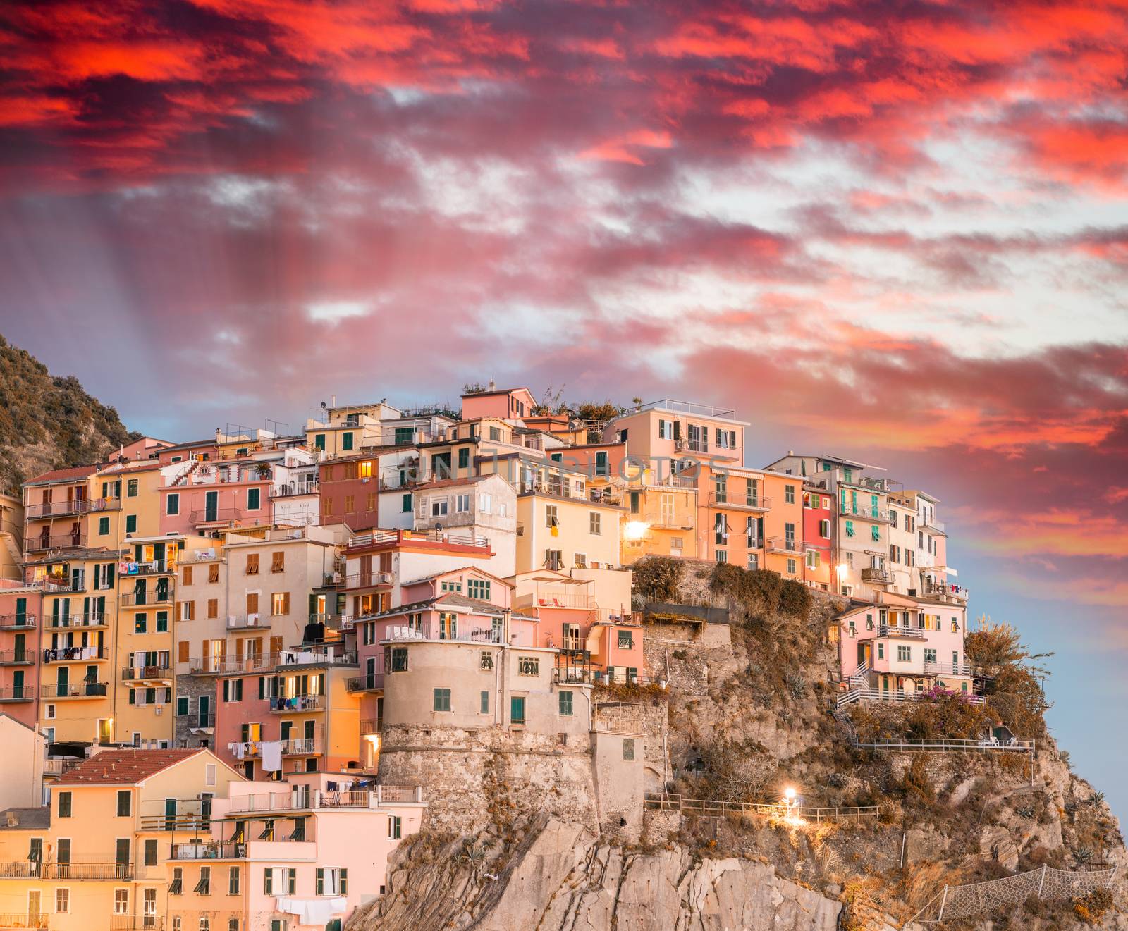 Sunset over Manarola - Five Lands, Italy by jovannig