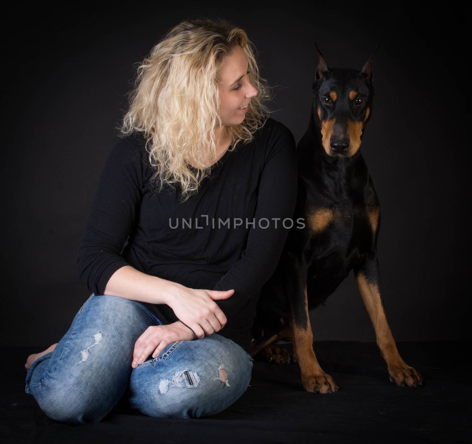 woman and her dog by willeecole123