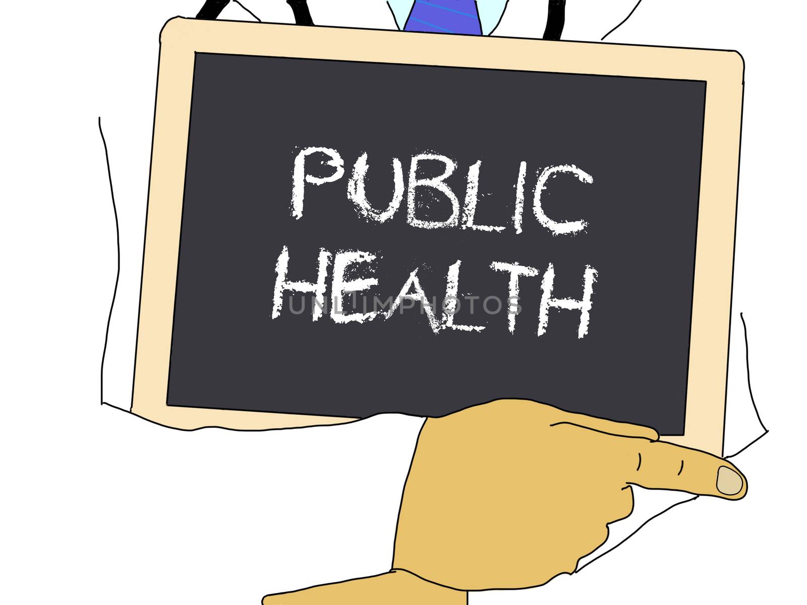 Illustration: Doctor shows information: Public health by gwolters