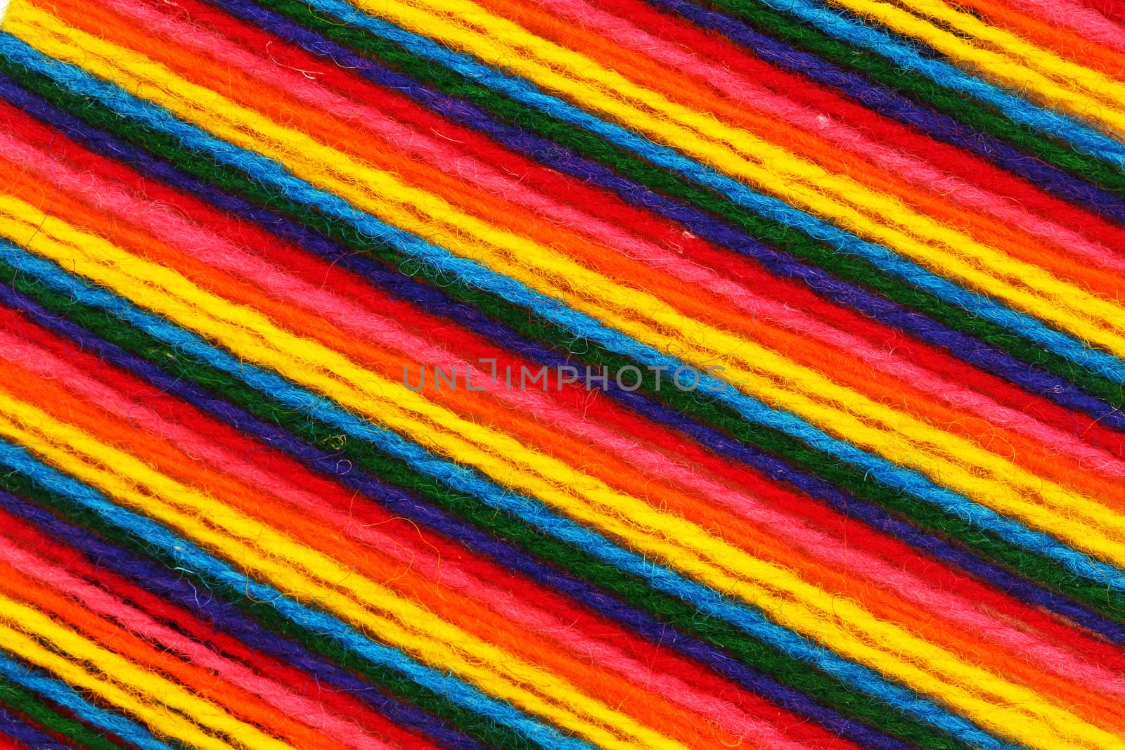 Colorful wool thread background, close up.