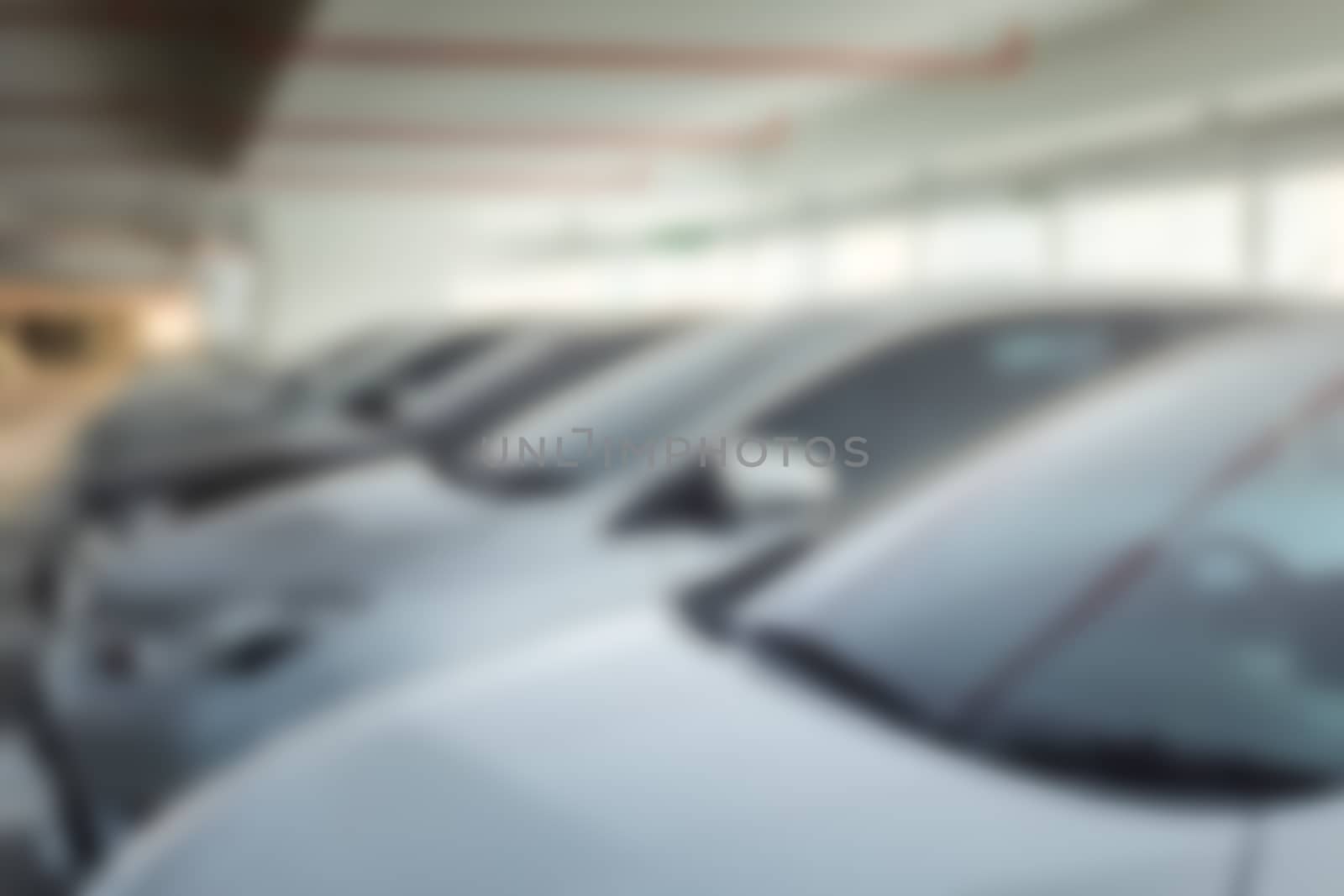 Abstract blur background of car parking, shallow depth of focus