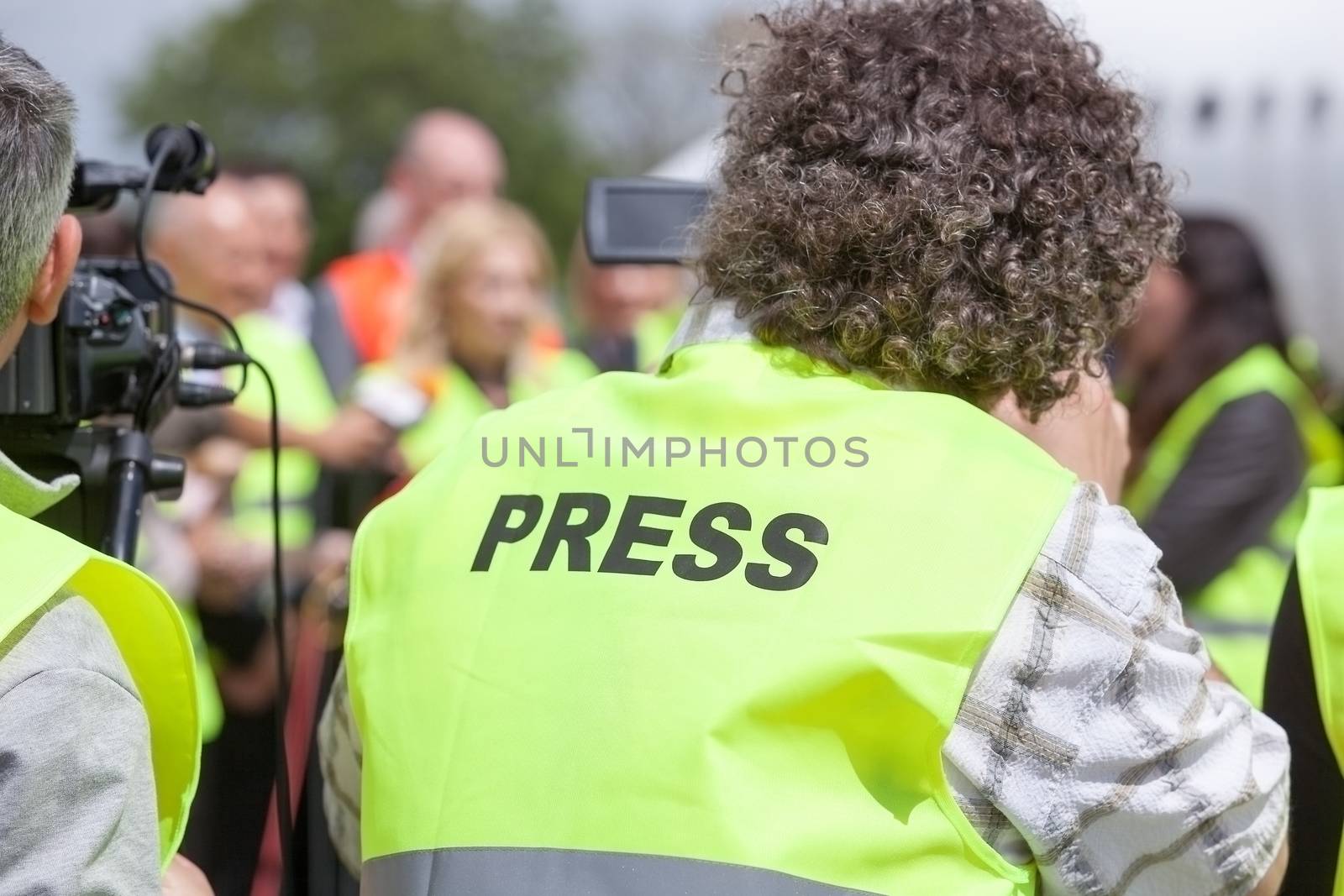 Covering an media event with a video camera