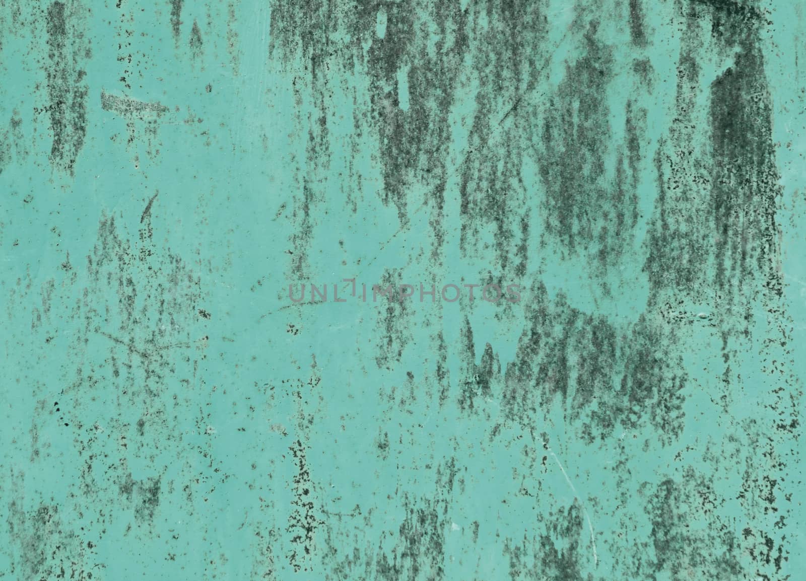 turquoise rusty surface with peeling  paint by Chechotkin