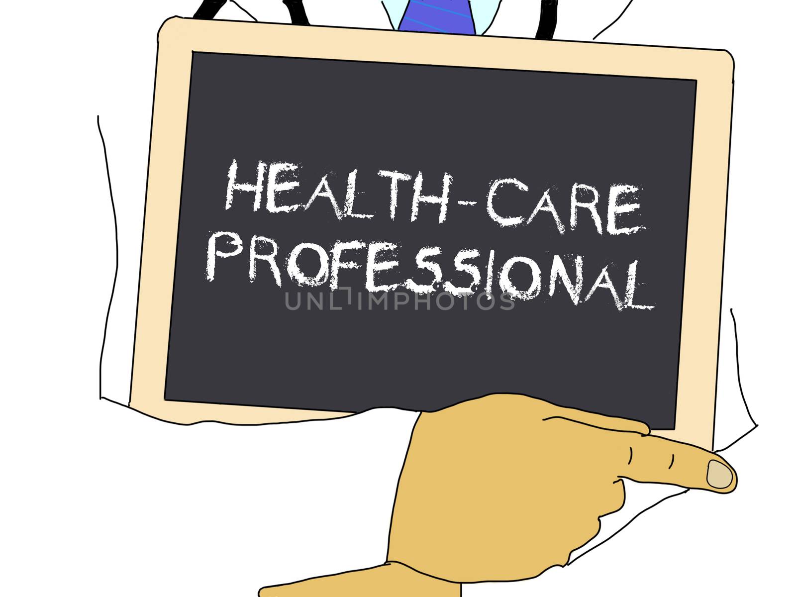 Doctor shows information: Health-care professional