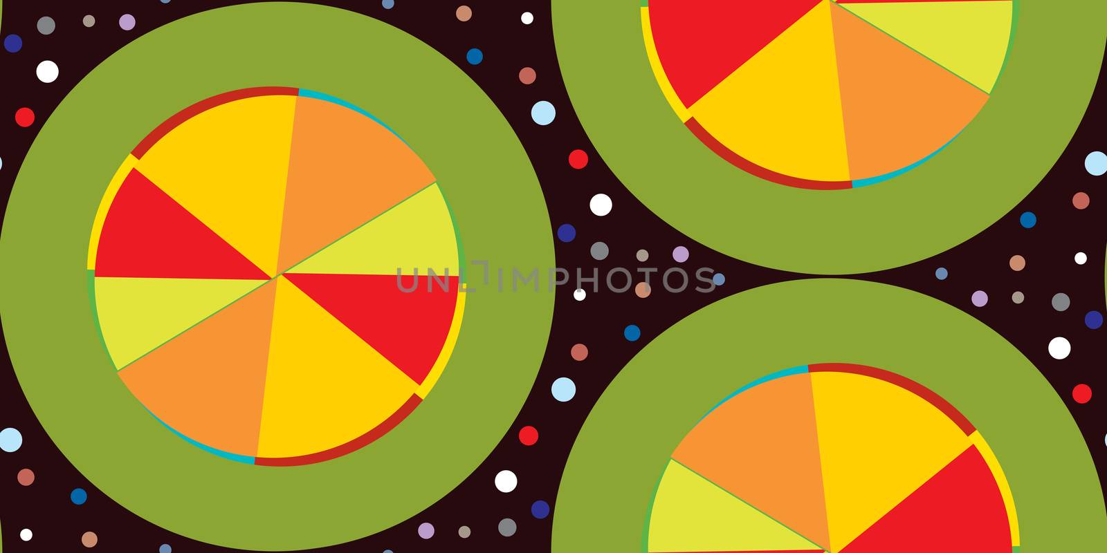 Seamless background pattern of green round shapes