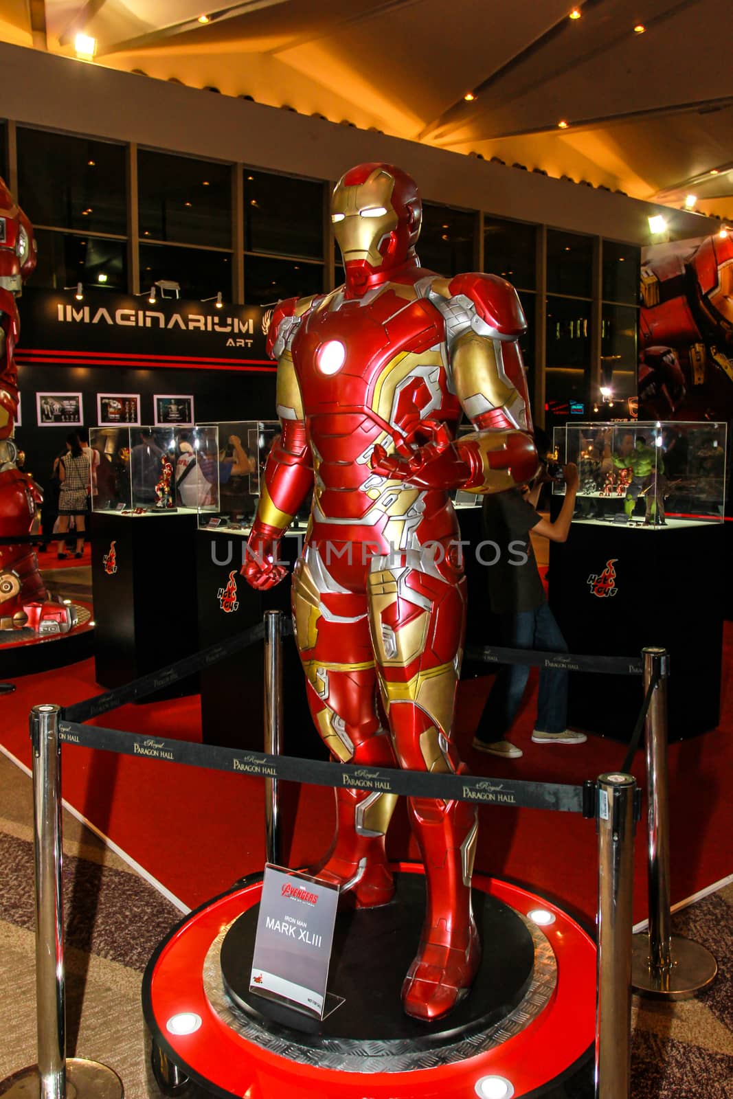 Bangkok - May 2: An Iron Man model in Thailand Comic Con 2015 on May 2, 2015 at Siam Paragon, Bangkok, Thailand.