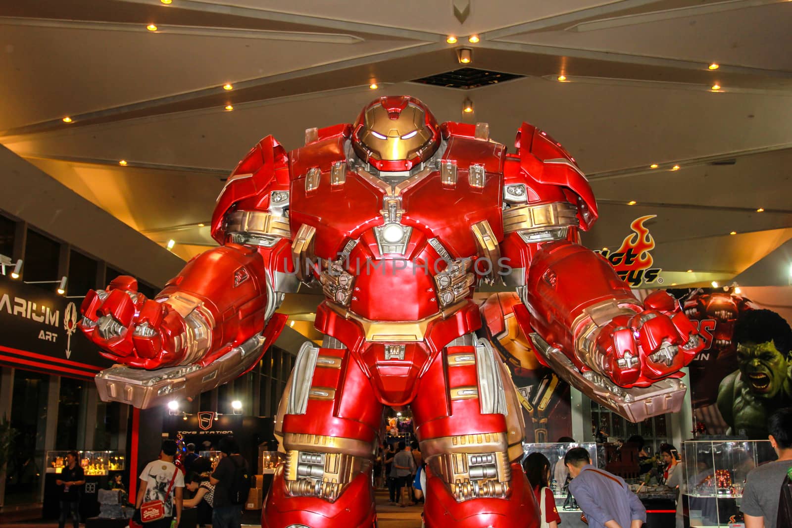 Bangkok - May 2: An Iron Man model in Thailand Comic Con 2015 on May 2, 2015 at Siam Paragon, Bangkok, Thailand.