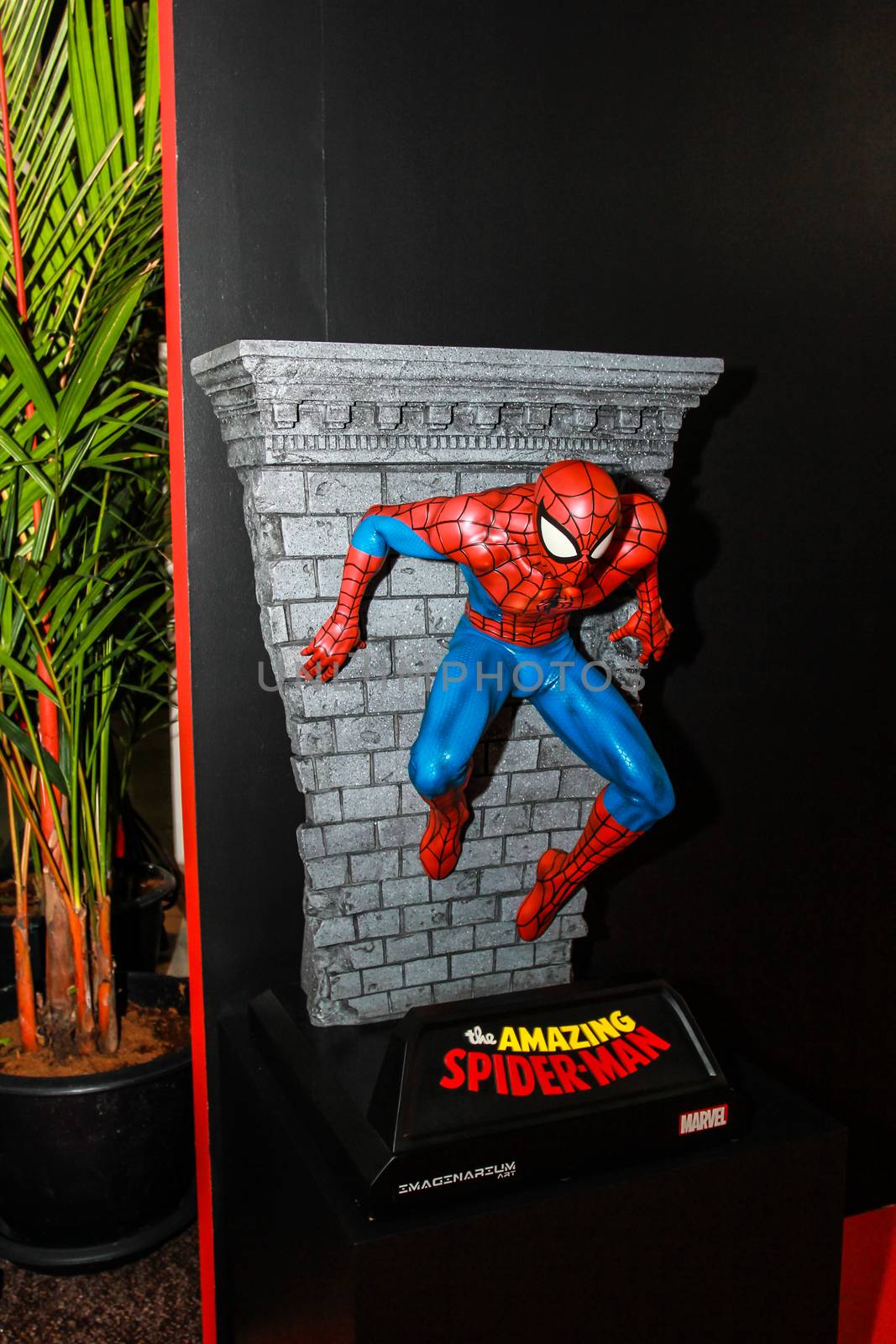 Bangkok - May 2: A Spiderman model in Thailand Comic Con 2015 on May 2, 2015 at Siam Paragon, Bangkok, Thailand.