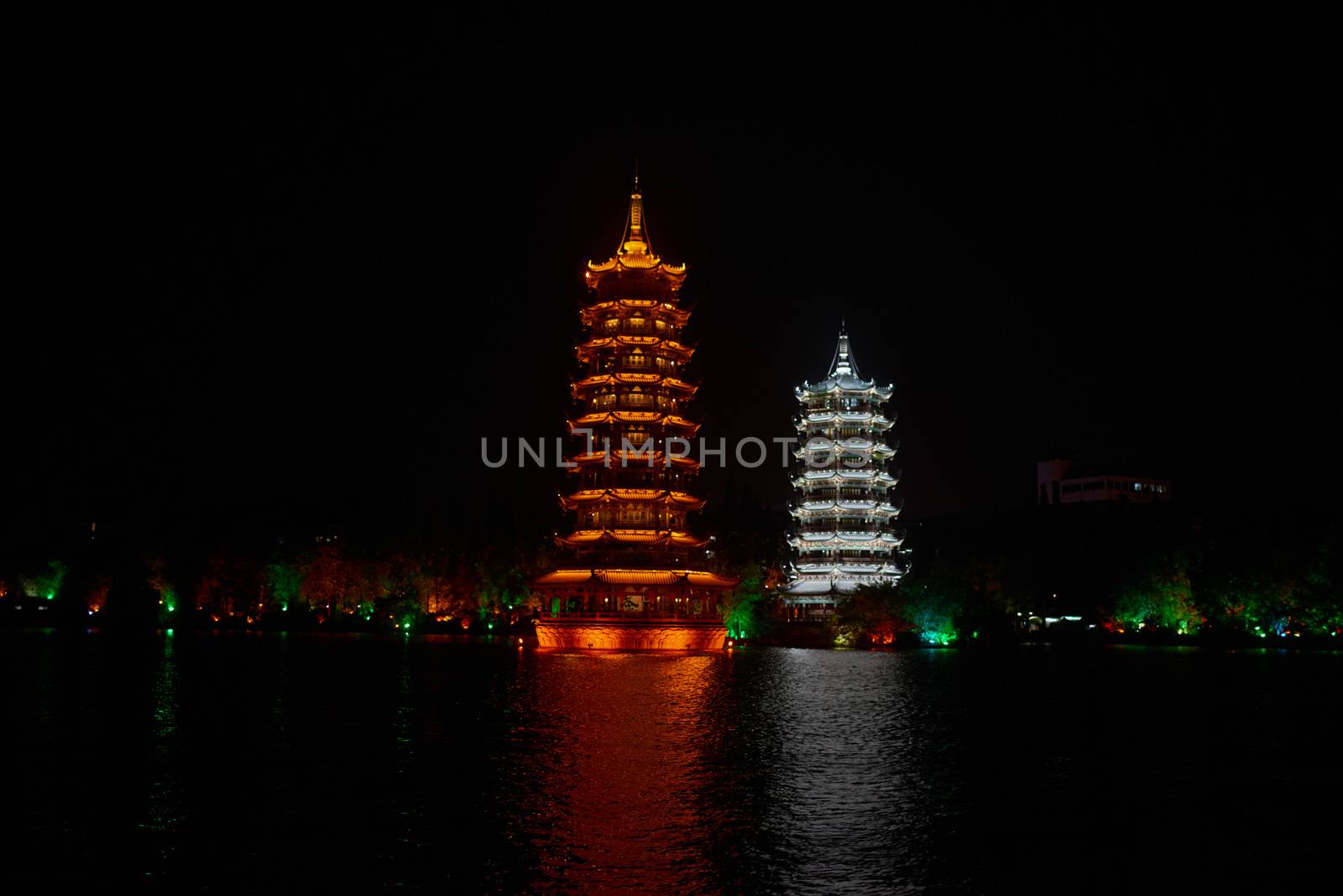 chinese towers pagodas of Guilin in Guangxi province  China