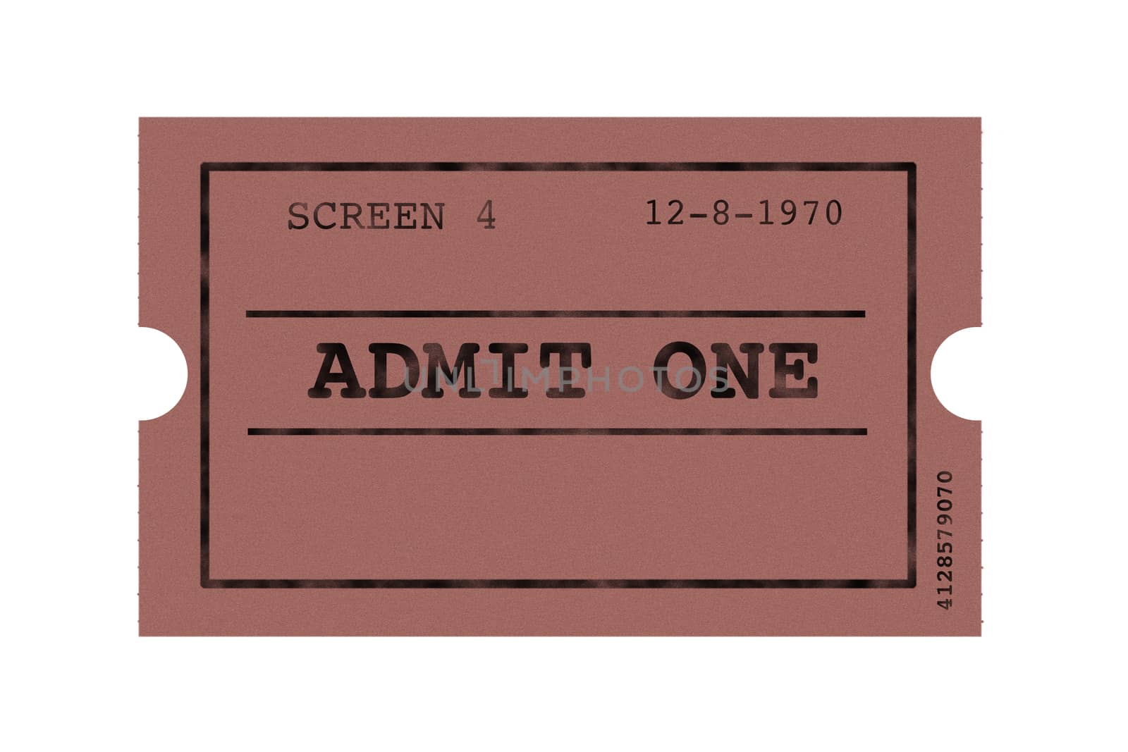 Drawing of one old ticket cinema